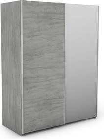 Šatníková skriňa Carlos 150/61 2D, šedý betón, 150 cm