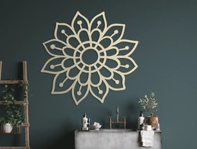 drevko Drevená mandala na stenu Kvet Rozmer obrazu: 44,5 x 44,5 cm, Farba dekorácie: Čierna