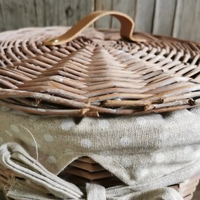 prútený kôš na prádlo s poklopom 37,5x28x23cm