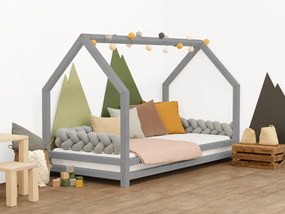 Tmavo sivá detská posteľ domček FUNNY 90 x 160 cm