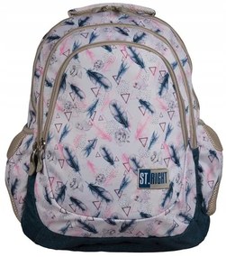 Školský batoh štvorkomorový St.RIGHT Feather BP-06-PIORKA-BOHO