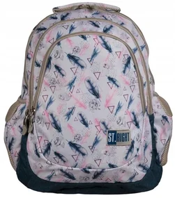 Školský batoh štvorkomorový St.RIGHT Feather BP-06-PIORKA-BOHO
