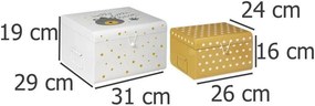 Atmosphera Créateur d'intérieur Sada 2 kovových detských úložných boxov s medvedíkom a hviezdičkami