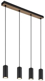 Globo 57911-4HBW - Luster na lanku ROBBY 4xGU10/35W/230V čierna/hnedá
