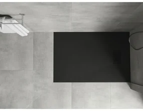 Mexen Hugo, obdĺžniková sprchová vanička SMC 110 x 80 cm, čierna, čierna krytka, 42708011-B