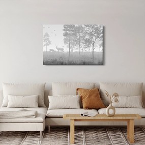 Obraz - Lúka s jeleňami (90x60 cm)