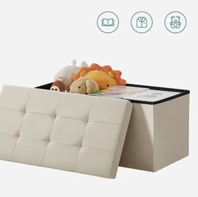 Taburet s úložným priestorom OTTOMAN 76x38 cm, krémový