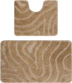 Sada kúpeľňových koberčekov SUPREME WAVES vlny, béžová