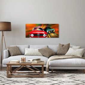 Obraz - Retro závodné autá (120x50 cm)
