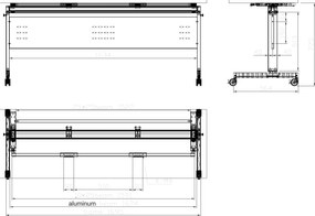 Mobilný stôl PRIMO MOBI, 180x60 cm, biela podnož, biela