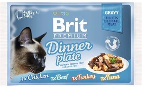 Kapsička pre mačky Brit Premium Dinner Plate Gravy 4x85 g