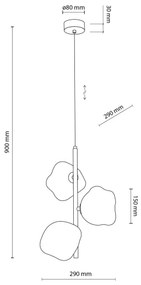 Závesný luster na lanku LAVA 3xG9/8W/230V béžová/dymová béžová