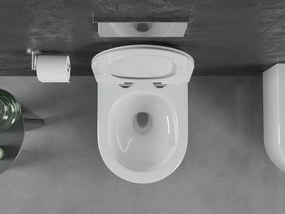 Mexen Sofia, závesná WC misa 490x360x355 mm, Rimless Tornádo + WC sedadlo z duroplastu, biela lesklá, 30540100T