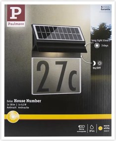 Paulmann 94694 - LED/0,2W IP44 Solárne domové číslo NEDA 3,7V