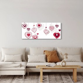Obraz maľovaných srdiečok (120x50 cm)