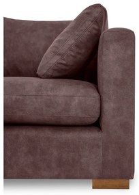 Tmavohnedá rohová pohovka z imitácie kože (ľavý roh) Hamburg – Scandic