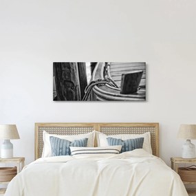 Obraz - Priviazaná loď (120x50 cm)