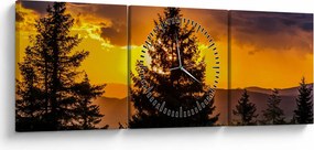 Obraz - ihličnany (s hodinami) (90x30 cm)