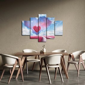 Obraz - Ružový strom srdca (150x105 cm)