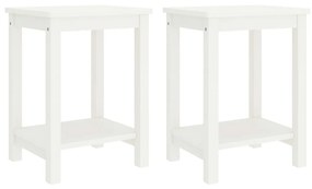 vidaXL Nočné stolíky 2 ks biele 35x30x47 cm borovicový masív