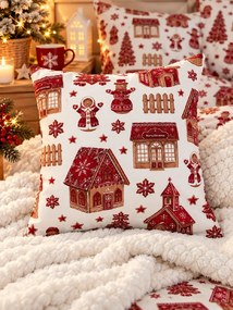 INTERMEDIC SK Vianočná obliečka na vankúš Perníkové Vianoce červené 40 × 40 cm