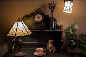 Béžová stolná lampa Tiffany Rio - Ø 31*43 cm E27/max 1*40W