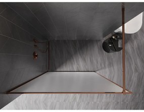 Mexen, Mexen Kioto-XF sprchová stena s rámom 80 x 202 cm, matná 10 mm, ružové zlato - 800-080-104-60-30-X