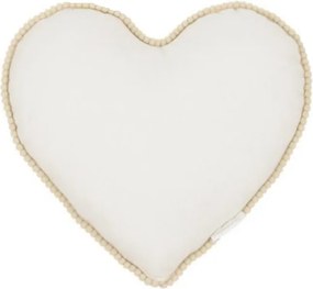 Mini Boho vankúš srdca s bublinkami vanilka 38 cm
