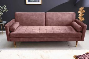 Rozkladacia pohovka Couture staroružová mikrovelúr 200cm