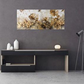 Obraz - Abstraktná kvetinová maľba (120x50 cm)