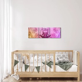 Obraz meditácie (s hodinami) (90x30 cm)