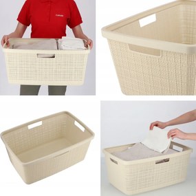 Curver Kôš na čistú bielizeň Jute 46 l, béžová