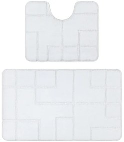 Sada kúpeľňových koberčekov SUPREME LINES línie, biela