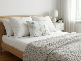 Mikroflanelová obliečka na vankúš VERDELLE 40x50 cm, bielo-zelený