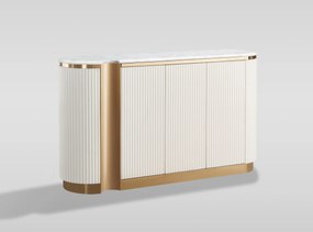 Komoda Stilig ST917 158 cm ecru/zlatá/mramor
