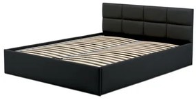 Čalúnená posteľ MONOS II bez matraca rozmer 140x200 cm Čierna eko-koža