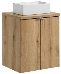 Závěsná skříňka Nova Oak Gaja II s deskou a umyvadlem 50 cm dub coast evoke