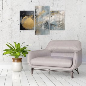 Obraz - Abstrakcia so zlatou guľou (90x60 cm)