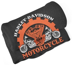 Sablio Deka Harley-Davidson motor Čierne pozadie - 190x140 cm