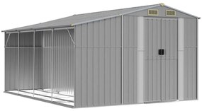 Záhradná kôlňa sivá 277x365,5x179 cm pozinkovaná oceľ