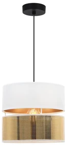 Závesné svietidlo Asti2, 1x PVC/biele textilné tienidlo, (fi 20cm), g, b