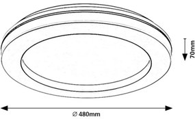Rabalux 71003 stropné LED svietidlo Cooperius, 47 W, biela