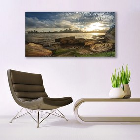 Obraz na akrylátovom skle More mesto krajina 120x60 cm