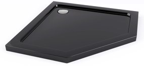 Rea Diamond Black, päťuholníkový sprchový kút 80 x 80 cm, 6mm číre sklo, čierna matná, REA-K6900