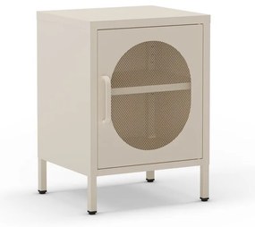 Krémový kovový nočný stolík Diora – Marckeric