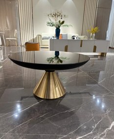 KONFERENČNÝ STOLÍK SVEN ZLATÁ NEREZ + SKLO