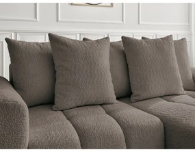 Hnedá rozkladacia/s úložným priestorom rohová pohovka z textílie buklé (pravý roh/s leňoškou) Roxelane – Bobochic Paris