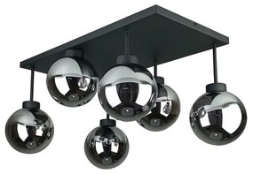 Prisadený luster DEA 6xE14/60W/230V čierna/dymová čierna