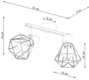 Bodové svietidlo Artemis, 2x biele drôtené tienidlo, (možnosť polohovania)