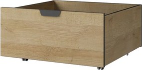 Posteľ s úložnými priestormi Nano, 90x200 cm, dub/grafit